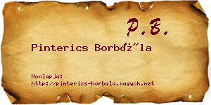 Pinterics Borbála névjegykártya