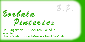 borbala pinterics business card